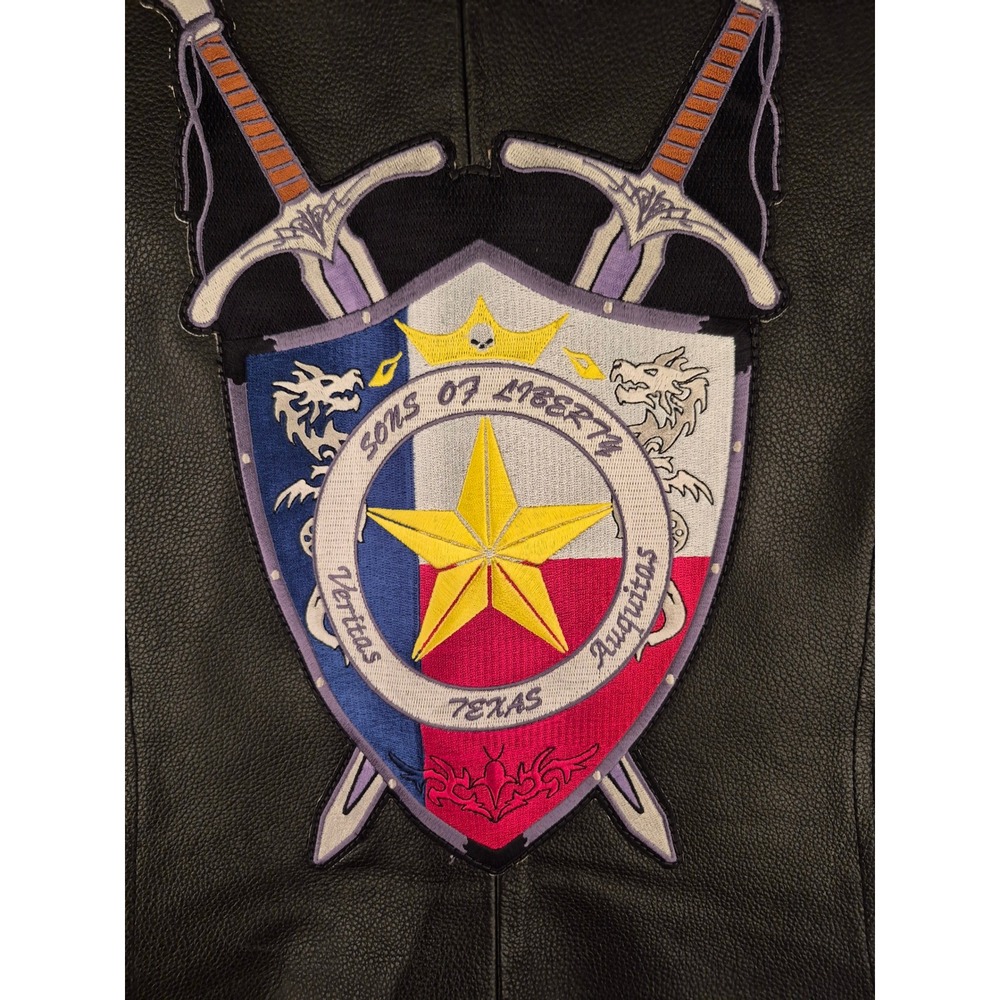 Harley-Davidson Womens Black Pigskin Leather Biker Vest XL Texas Sons of Liberty - Picture 13 of 16